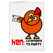Party Hen White Greeting Card