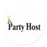 Party Host (Hat) Round Sticker