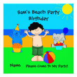 Party Invitation Birthday Beach Boys Children