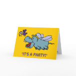 Party Invitation:  Flying Hippo & Bird Card
