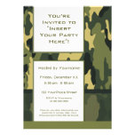 Party Invitation: Green Military Camouflage