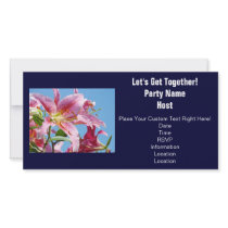 Party Invitations Lily Flowers Let's Get Together