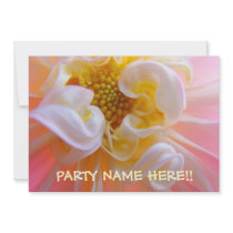 PARTY Invitations Pink White Dahlia Flower Floral