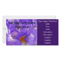 Party Invitations! Purple Iris Flower Summer Fun Photo Card