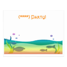 party invite - beachy postcard