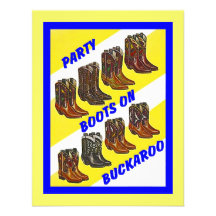 PARTY INVITE ~ BOOTS ON ~ BUCKAROO INVITATION