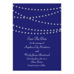 Party Lights on Indigo Save the Date Personalized Announcement