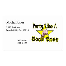 Party Like A Sock Star Business Card Templates