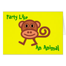 Party Like an Animal Invitation Greeting Card