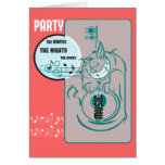 Party Music Cat Greeting Cards