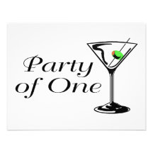 Party Of One Martini Invitation