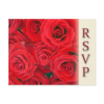 Party or wedding RSVP postcards - Red roses