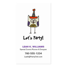 Party Owl Business Cards