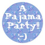 PARTY - Pajama Party with with Blue Checks
