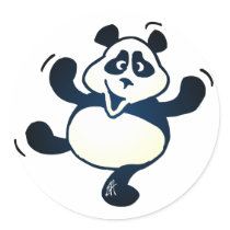 Party Panda Round Sticker