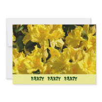 Party Party Party Invitation Cards Yellow Floral