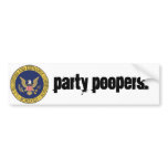 Party Poopers bumper stickers