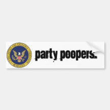 Party Poopers Bumper Stickers