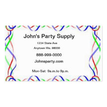 Party streamer business card template