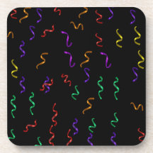 Party Streamers Cork Coaster
