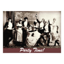 Party Time Antique Women Celebrating Invites