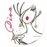 Party Time Diva stickers - Customized