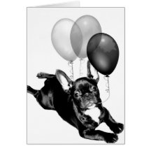 Party time French Bulldog greeting card