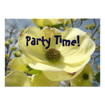 Party Time! invitations custom Yellow White Flower