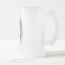 Party Time Jester Frosted Glass Stein Coffee Mug