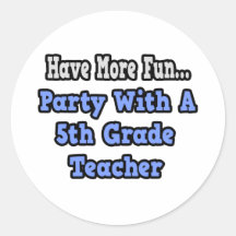 Party With A 5th Grade Teacher Sticker
