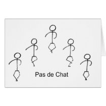 Pas de chat greeting card
