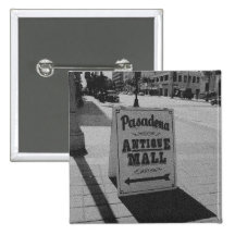 Pasadena Antique Mall Sign Pinback Buttons
