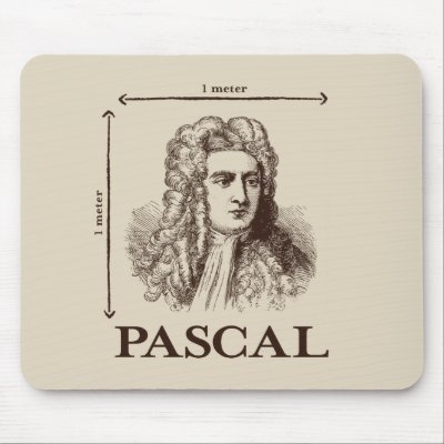 Pascal = 1 newton per square metre math joke mouse pad by strk3