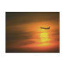 Passenger jet at sunset, on route to Frankfurt, Ge Postcard