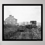 Passenger Train at Hanover Junction, PA 1865 Poster