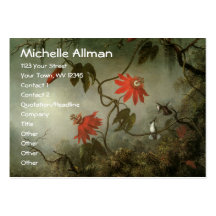 Passion Flowers and Hummingbirds Business Card Template