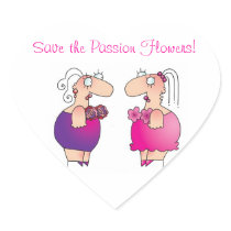 PASSION FLOWERS! Heart Stickers by April McCallum