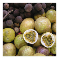 Passion fruit and grapes photo