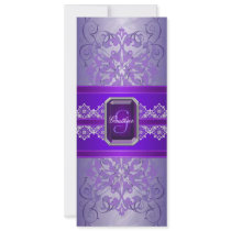 Passion Purple Jewelled Ribbon Wedding Invitation