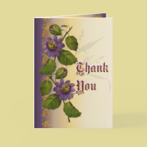 Passionflower Wedding Purple Thank You cards