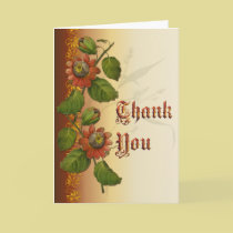 Passionflower Wedding Rust Thank You cards