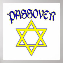 Passover Blue & Gold Print