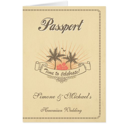 Passport Invitation or Save-the-Date - Beach Card