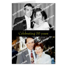 Past and Present Golden Anniversary Invitation Cards