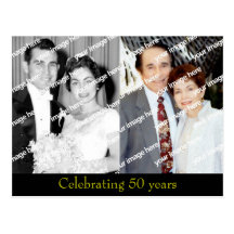 Past and Present Golden Anniversary postcard