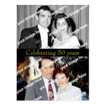 Past and Present Golden Anniversary postcard