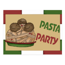 Pasta Party Invitation Postcards
