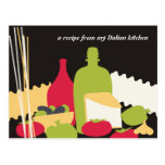 pasta sauce Italian food chef recipe cards Postcards