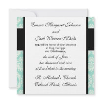 pastel aqua and cream fleur elegant damask announcements