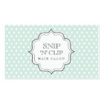 Pastel Aqua Polka Dots Filigree Hair Stylist Cards business cards